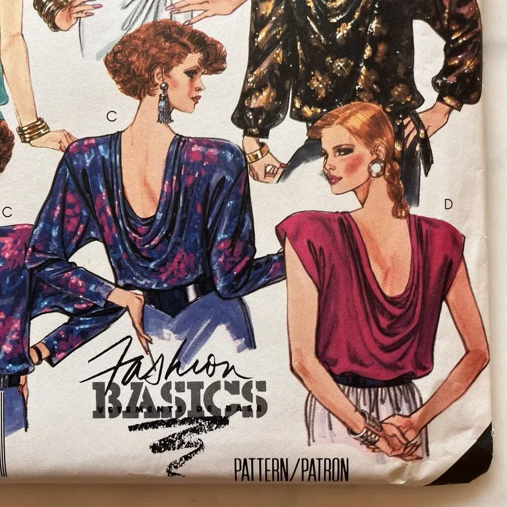 Vintage McCall’s Pattern‎ 2803 Women’s Long Sleeve Tops Size 14-16 Medium Uncut